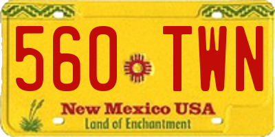 NM license plate 560TWN
