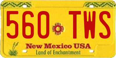 NM license plate 560TWS