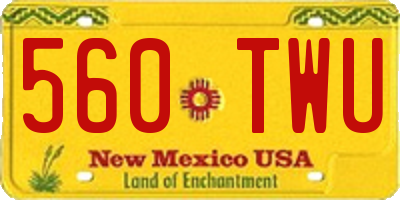 NM license plate 560TWU