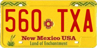 NM license plate 560TXA
