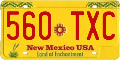 NM license plate 560TXC