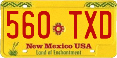 NM license plate 560TXD