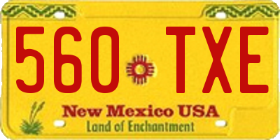 NM license plate 560TXE