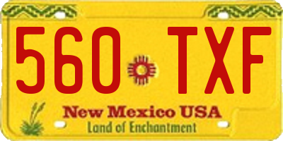 NM license plate 560TXF