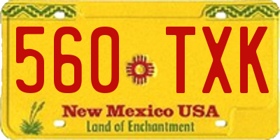 NM license plate 560TXK
