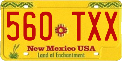 NM license plate 560TXX