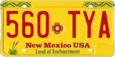 NM license plate 560TYA