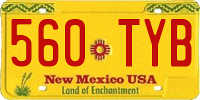 NM license plate 560TYB