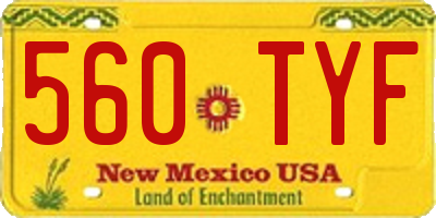 NM license plate 560TYF