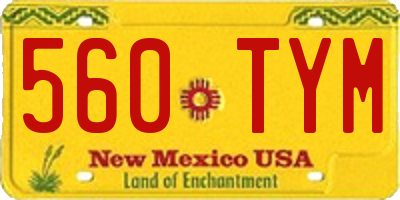 NM license plate 560TYM