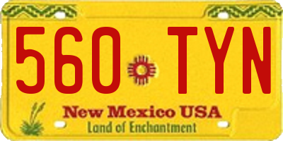 NM license plate 560TYN