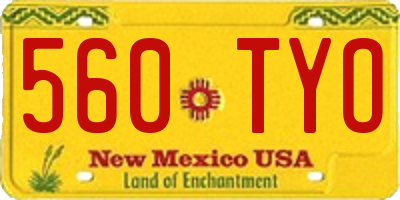 NM license plate 560TYO
