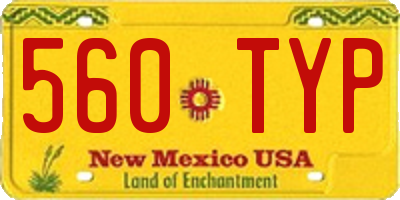 NM license plate 560TYP