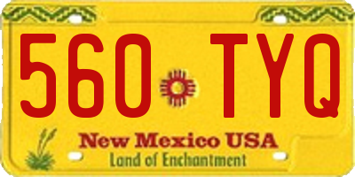 NM license plate 560TYQ