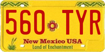 NM license plate 560TYR