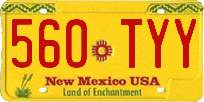 NM license plate 560TYY