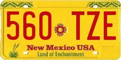 NM license plate 560TZE