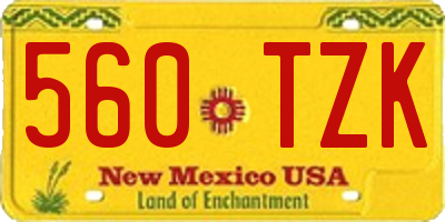 NM license plate 560TZK