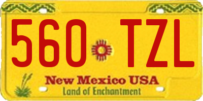 NM license plate 560TZL