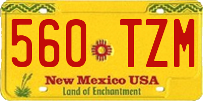 NM license plate 560TZM