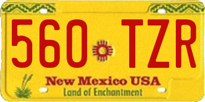 NM license plate 560TZR