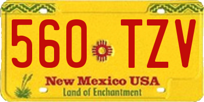 NM license plate 560TZV