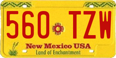 NM license plate 560TZW