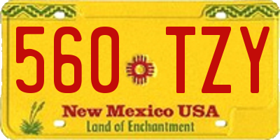 NM license plate 560TZY