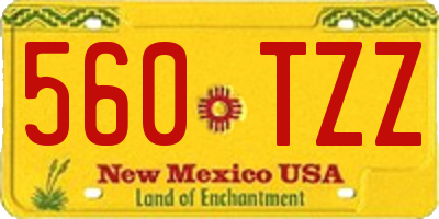 NM license plate 560TZZ