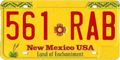 NM license plate 561RAB