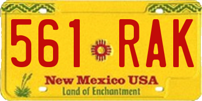 NM license plate 561RAK