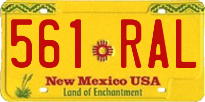 NM license plate 561RAL