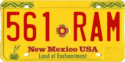 NM license plate 561RAM