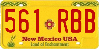 NM license plate 561RBB