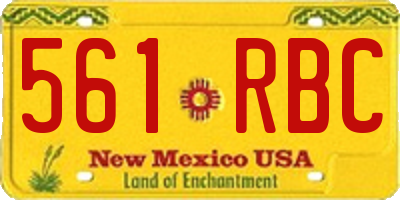 NM license plate 561RBC