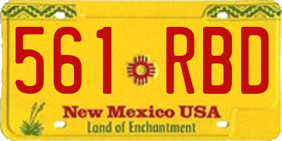 NM license plate 561RBD
