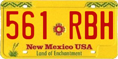 NM license plate 561RBH