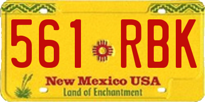 NM license plate 561RBK