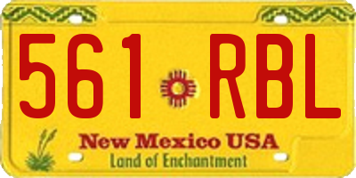 NM license plate 561RBL