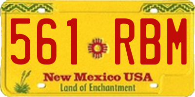NM license plate 561RBM