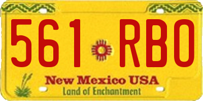 NM license plate 561RBO