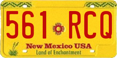NM license plate 561RCQ