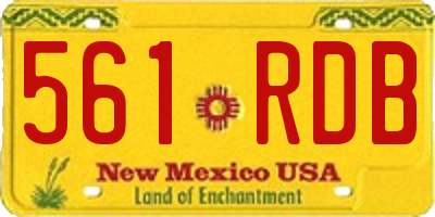 NM license plate 561RDB