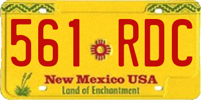 NM license plate 561RDC