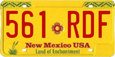 NM license plate 561RDF