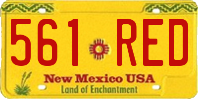 NM license plate 561RED