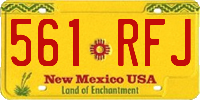 NM license plate 561RFJ