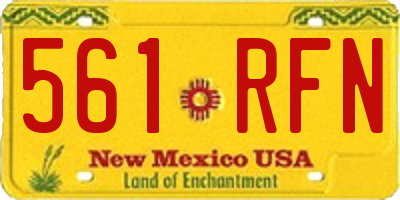 NM license plate 561RFN