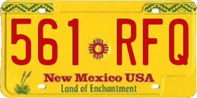 NM license plate 561RFQ