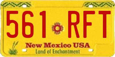 NM license plate 561RFT